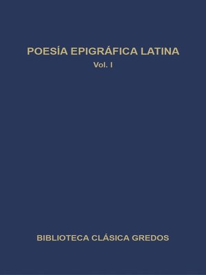 cover image of Poesía epigráfica latina I